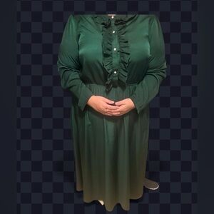 Elegant Green Ruffle Dress